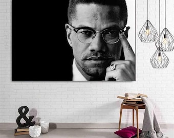 Malcolm X Canvas Wall Art,Malcolm X Poster,Malcolm X Canvas Print Art,Modern Trendy Wall Art,Music Room Wall Art Decor,Gift For Her Him Men