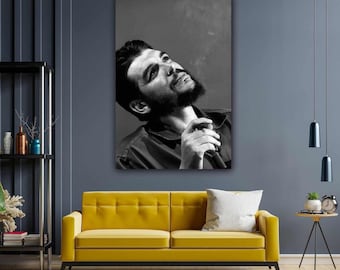 Che Guevara in Black and White Canvas, Che Guevara Poster, Iconic Name of The Revolution Che Guevara Poster, Poster of The Portrait of Che