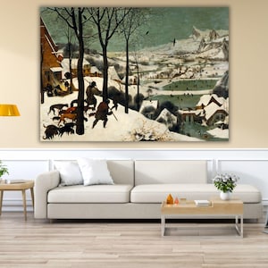 Hunters in the Snow by Pieter Bruegel the Elder,Winter Landscape Painting,Classic Art Print,Printable Wall Art,Ready to Hang Canvas Wall Art
