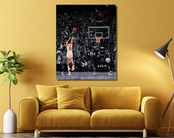 Legend Last Shot Steph Curry Poster Canvas Wall Art Golden State Warriors Champion: Wall Art ,Extra Large Wall Art ,Ready To Hang Canvas Art
