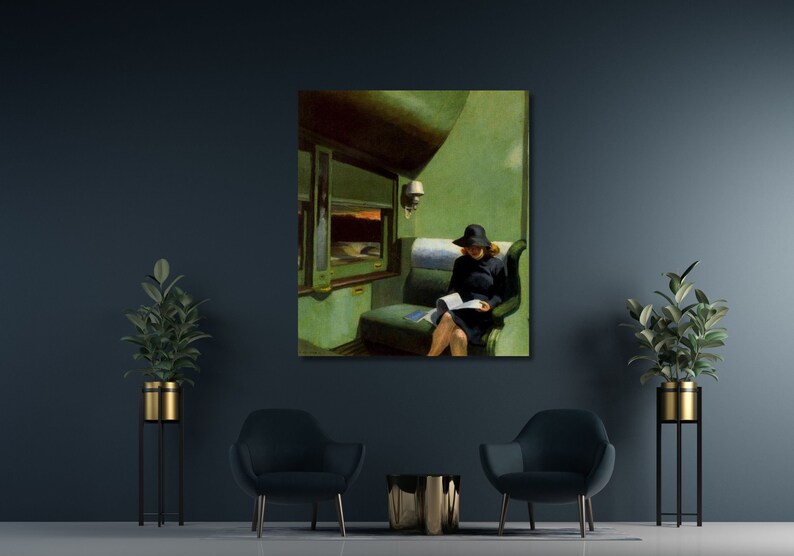 Compartment Car by Edward Hopper Canvas 1938, Canvas Wall Art Gallery