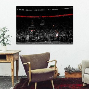 Kawhi Last Shot Canvas Wall Art,Kawhi Leonard Poster,Kawhi Canvas Print,Man Cave Art Decor,Game Room Decor,Kawhi Toronto Raptors Canvas Art image 2