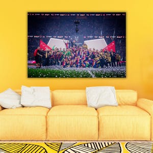 FC Barcelona Canvas 2025 KING&#39;S CUP Champion Wall Art, Barcelona Poster, Football Fan Gifts, Extra Large Art, Man Cave, Ready to Hang Canvas