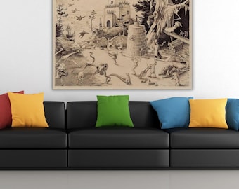 Dibujo a tinta fantasioso II Franz Sedlacek 1931 Lienzo listo para colgar, impresión artística de calidad de archivo, impresión en lienzo de Franz Sedlacek, decoración vintage para el hogar