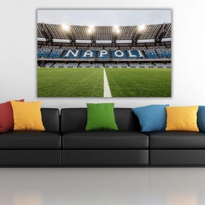 Serie A 2025 Champion SSC Napoli Stadium Ready to Hang Canvas, Serie A Wall Art, Napoli Canvas, Gift for Men, Football Poster, Napoli Art