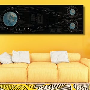 Plano de voo da missão Apollo 11, impressão da NASA, imagem do plano de voo da missão lunar Apollo 1967, trajetória de voo, tela grande pronta para pendurar arte de parede