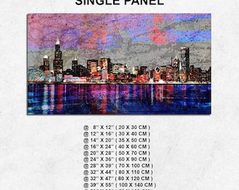 Chicago City Print Chicago City Wall Decor Trendy Wall Art Chicago Framed Wall Art Illinois Printing Art Wall Illinois Modern Wall Art