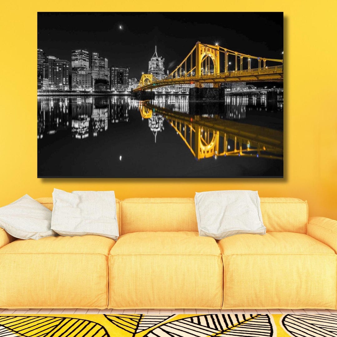 Andy Warhol Bridge Ready to Hang Canvas Downtown Pittsburgh Centered ...