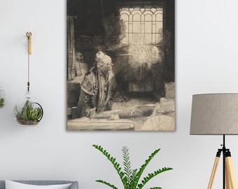 Rembrandt Harmensz van Rijn w warsztacie Fausta płótno gotowe do powieszenia na ścianie druk artystyczny, sztuka współczesna Rembrandta, plakat Rembrandta, wystrój domu