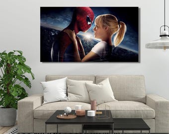 Spider-Man Miles Morales Canvas,Into the Spider-Verse Poster,Spiderman Into the Spider-verse Painting,Minimalist Movie Poster,Ready To Hang
