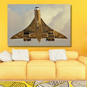 Lienzo Concorde firmado, edición limitada, artículo de colección de aviación, lámina de arte fino del Concorde, regalo ideal de Navidad, cumpleaños o Día del Padre para un hombre.