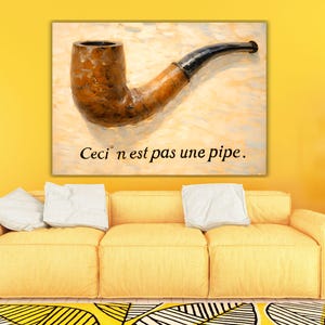 René Magritte Art Print, Ceci N’est Pas Une Pipe Poster Canvas Wall Art By Rene Magritte,Pipe,Reproduction Print Wall Art, Modern Wall Decor