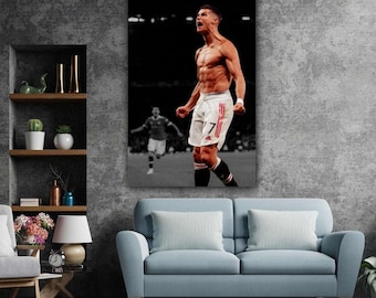 Cristiano Ronaldo muurkunst poster, Cristiano Ronaldo-poster, Cristiano Ronaldo canvas, Cristiano Ronaldo print, canvas voetbal, cadeau voor mannen