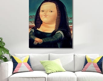 Mona Lisa van Fernando Botero Klaar om op te hangen canvas schilderij kunst, canvaskunst, muurkunst voor woondecoratie, nieuwe reproductieprint, muurkunst
