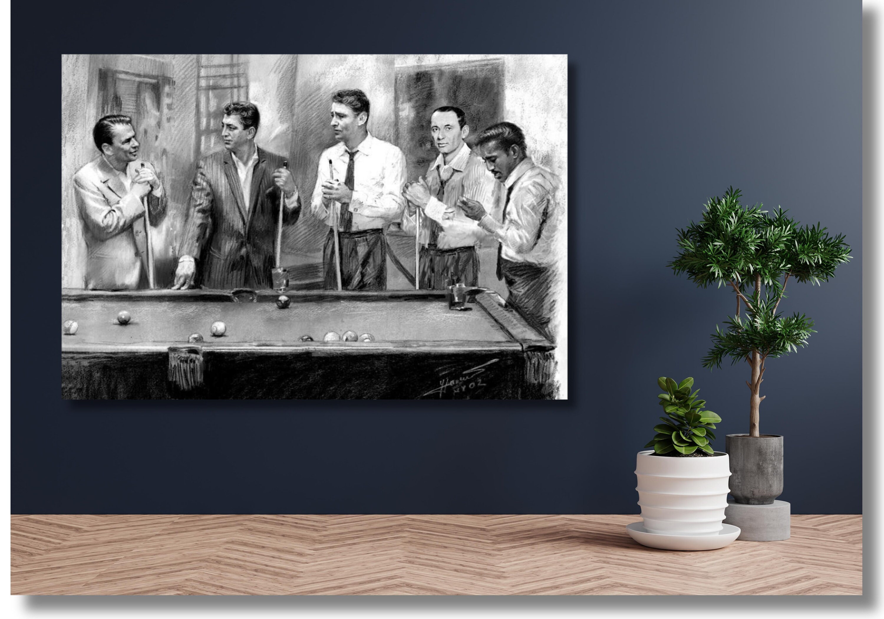 The Rat Pack Wall Art, Frank Sinatradean Martin, Sammy Davis Jr., and