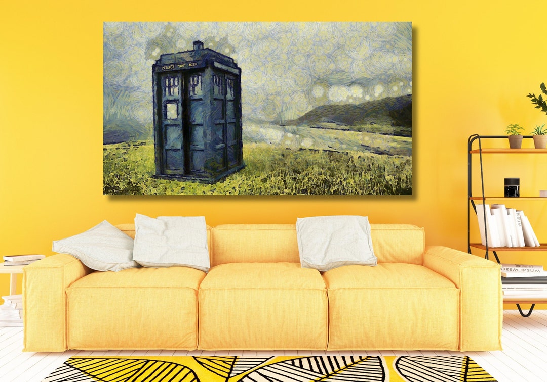 Doctor Who TARDIS Wall Art Canvas, Poster, Van Gogh Painting Wall Art ...
