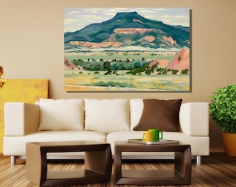 Georgia O’Keeffe in New Mexico and New York Canvas Painting,O'Keeffe Picture,O'Keeffe Poster,OKeeffe Mountain,Landscape,Ready To Hang