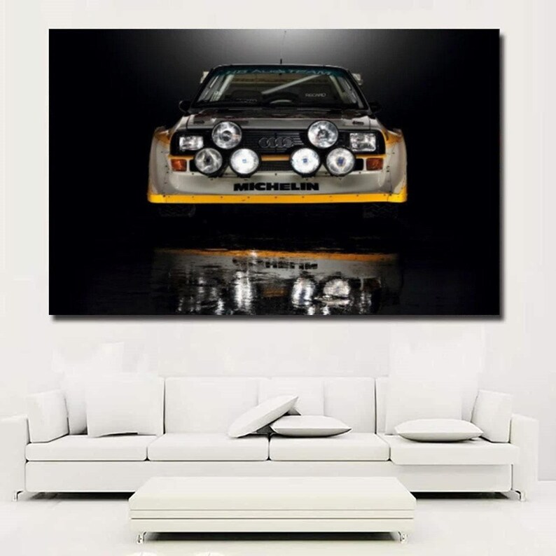 Audi Quattro S1 Wall Art Canvas,Audi Sport Quattro S1 E2 Vintage Poster,Audi Canvas Print Art,Sport Car Poster Print,Man Cave Wall Art Decor image 1