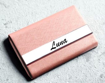 Custom Business Card Case, Business Gift，Custom Engraved Business Card Holder，Aluminium Case, Card Wallet, Magnetic Fastening