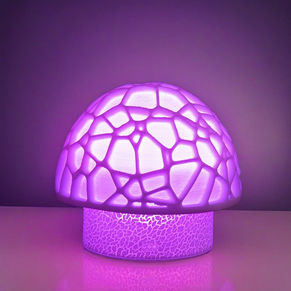 3D-gedrucktes Nachtlicht, Pilzlampe, Vasenlampe, Lade-Crack-Muster-Basis, bunter Touch-Steuerungsschalter, Fernbedienung in 16 Farben