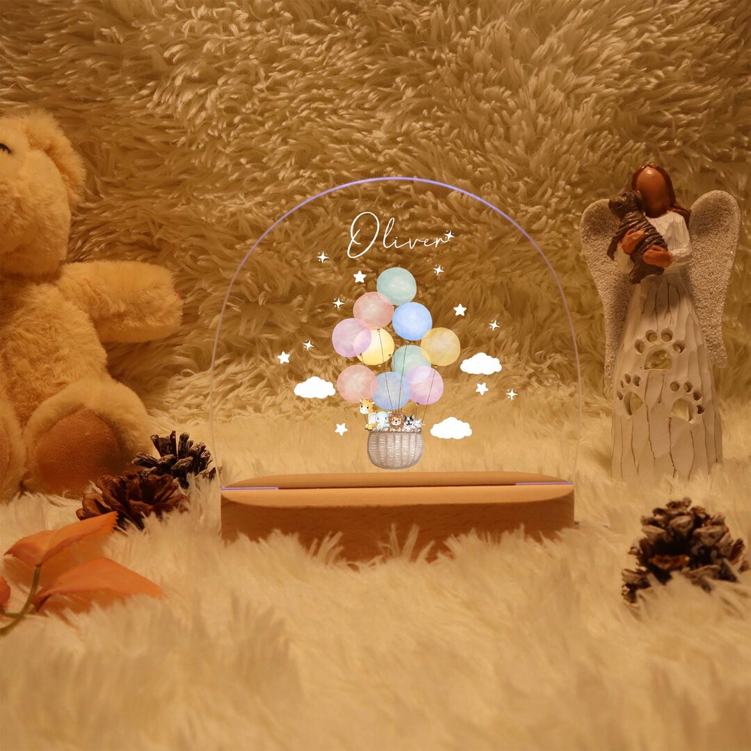 Hot Air Balloon 3D Illusion LED Night Light - Color Changing Touch Desk Lamp, Room Decor