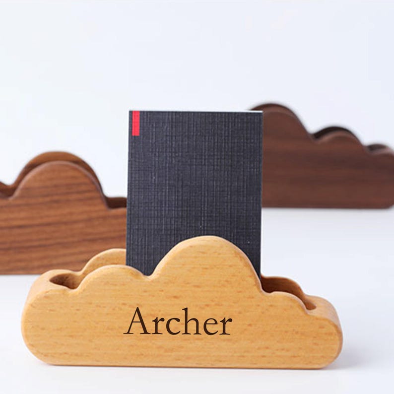 Curved business card holder