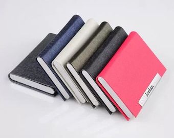 Business Card Holder,Ustom Engraved Business Card Holder，Business Gift，Aluminium Case, Card Wallet, Slim Wallet - Office Desk，Multi Colours