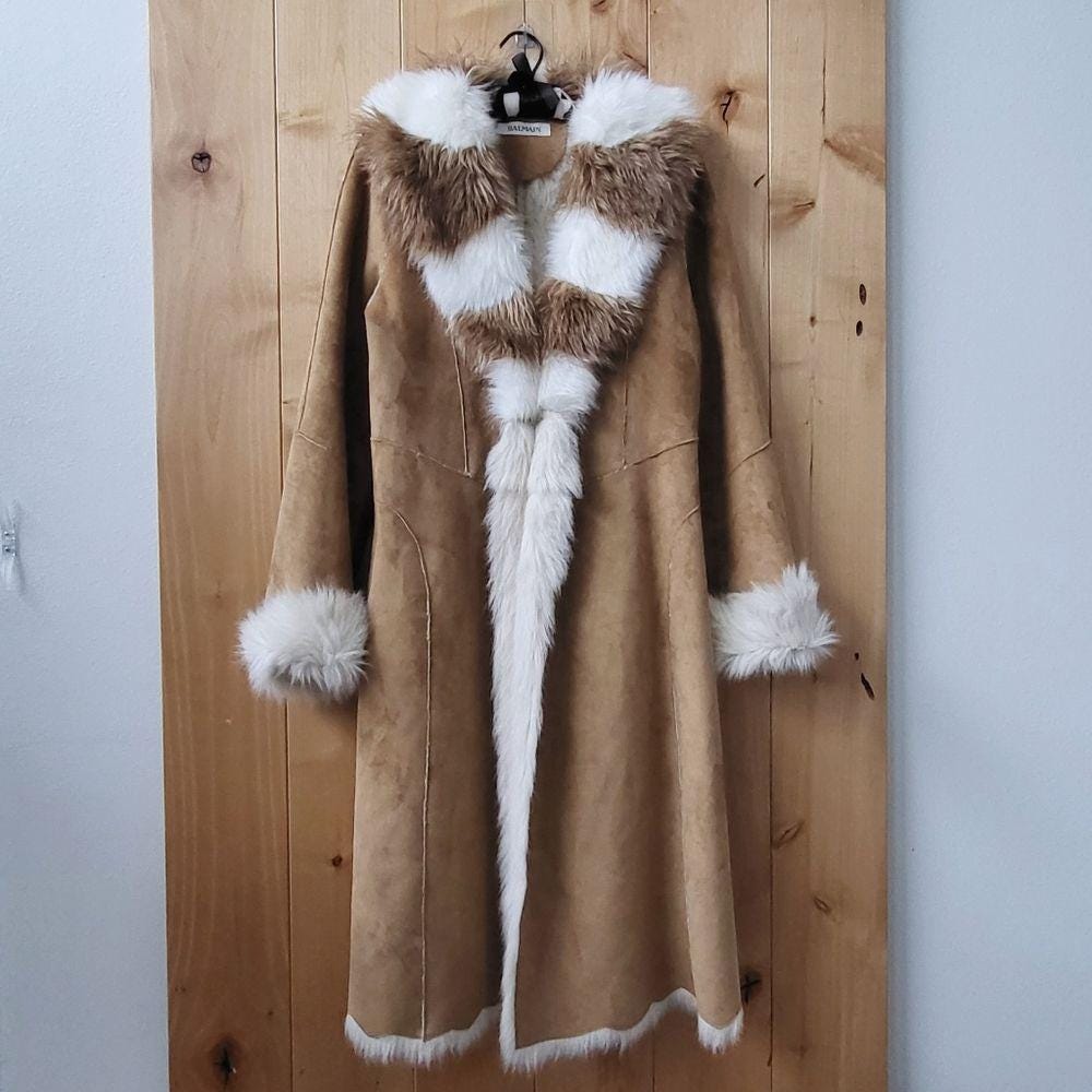 ジャケット・アウター 80s balmain cashmere super long far coat Balmain Fur Coat - Etsy