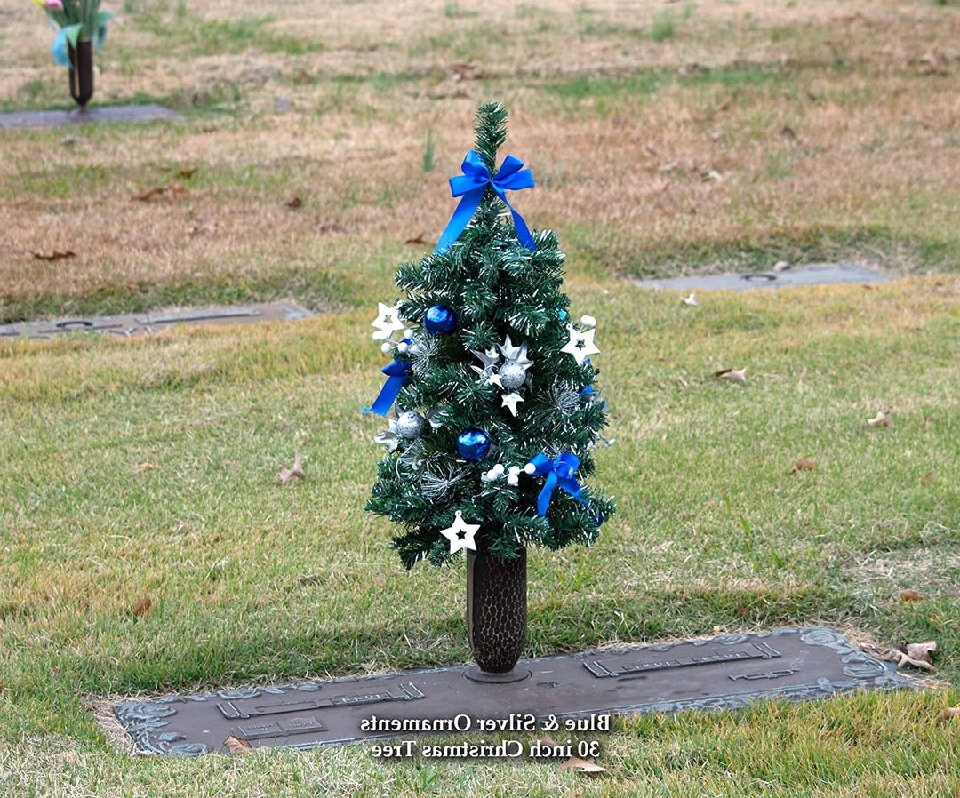 30 Inch Tall Artificial Christmas Tree for Cemetery Vase Etsy