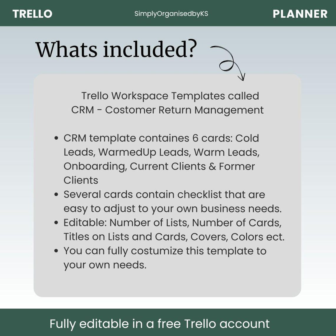 Trello CRM Template Customer Return Managemant Trello Template