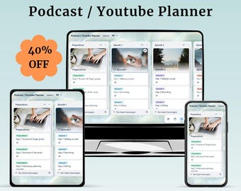 Trello Youtube Podcast Planner Template: Project & Teamwork Board (PDF Download