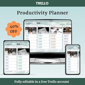 Trello Productivity Planner - Workspace Template - Trello Boards - Boost your productivity & time management by using this Trello Template