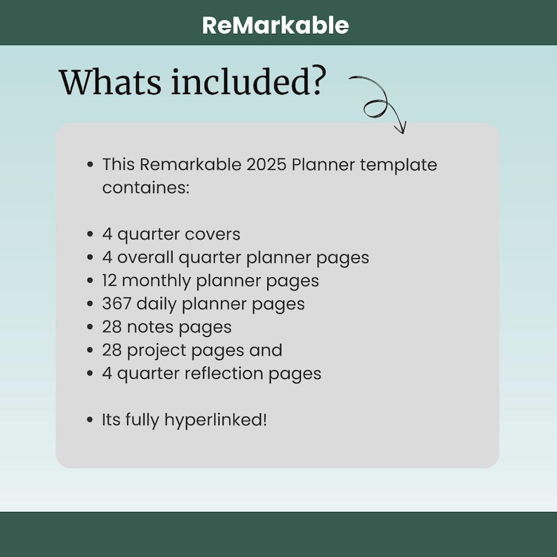2026 Remarkable Planner Template: Hyperlinked Daily, Monthly, Project ...