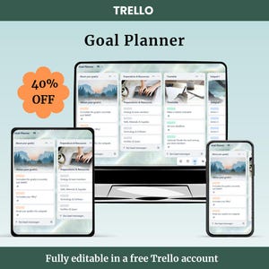 Trello Goal Planner  - Trello Template - Trello boards - Trello Planner - Goals planner - Project planner template - Small business template