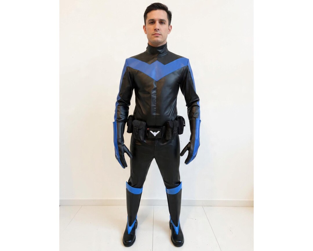Nightwing Cosplay Costume Suit | Premium Leather Superhero Outfit | DC ...