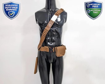 Cinturón de cuero inspirado en Din Djarin de The Mandalorian / Equipo de cazarrecompensas / Accesorio para disfraz de cosplay