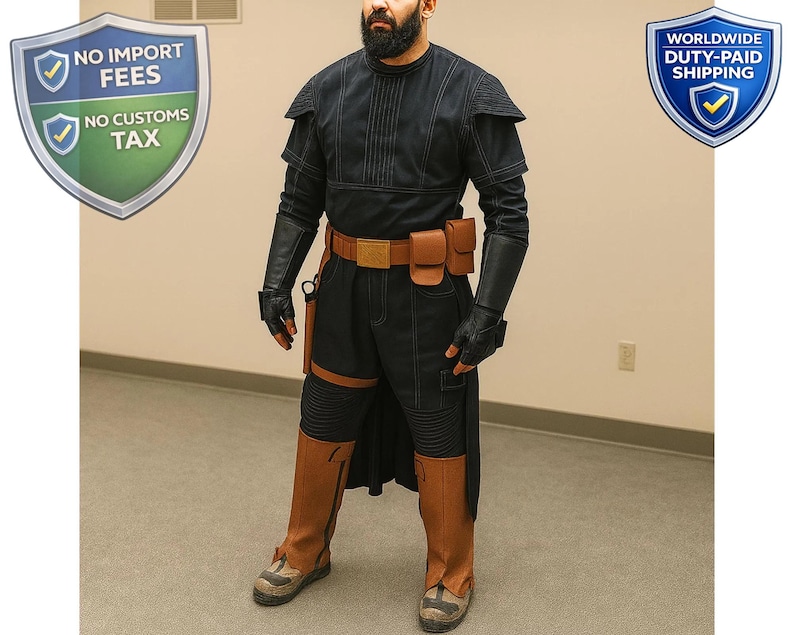 Boba Fett Cosplay Kostüm | Mandalorianisch inspirierter schwarzer Anzug Bild 1
