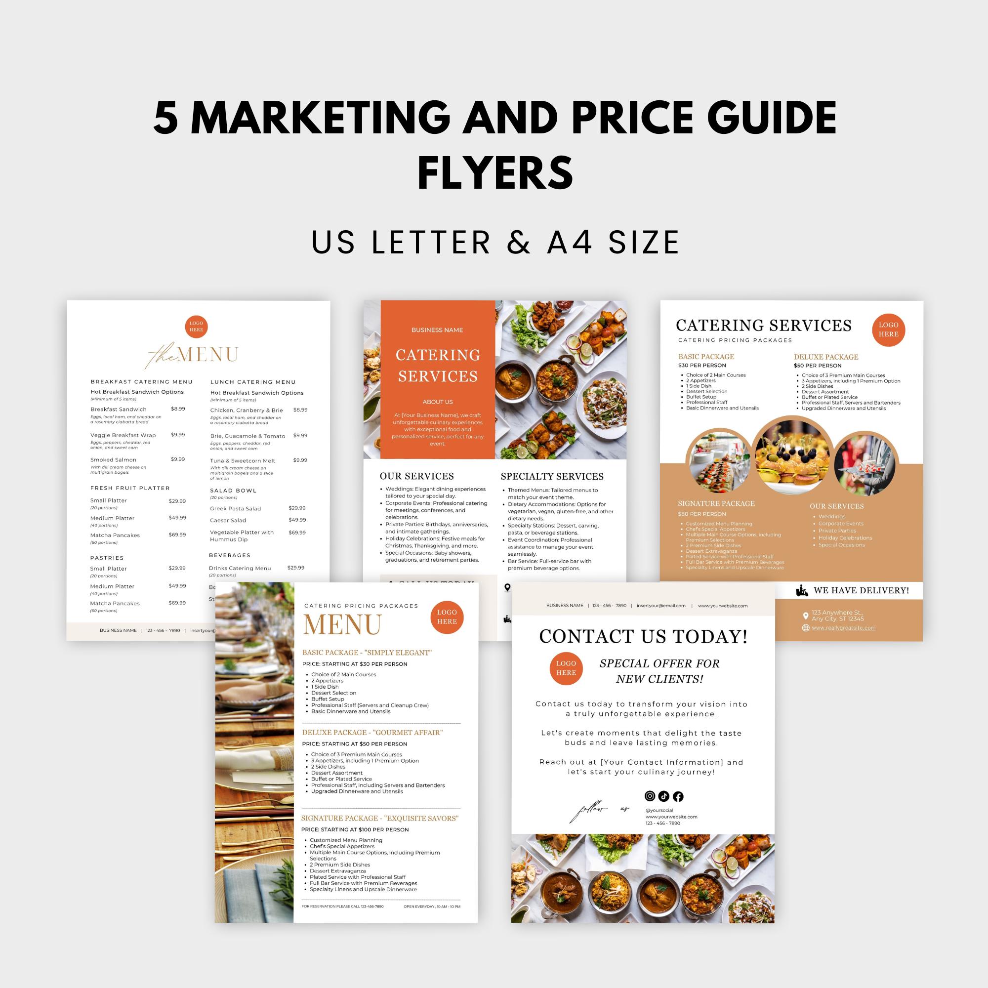 catering order bundle, catering template, editable... Catering Service Template Bundle, Editable Catering Business Forms ...