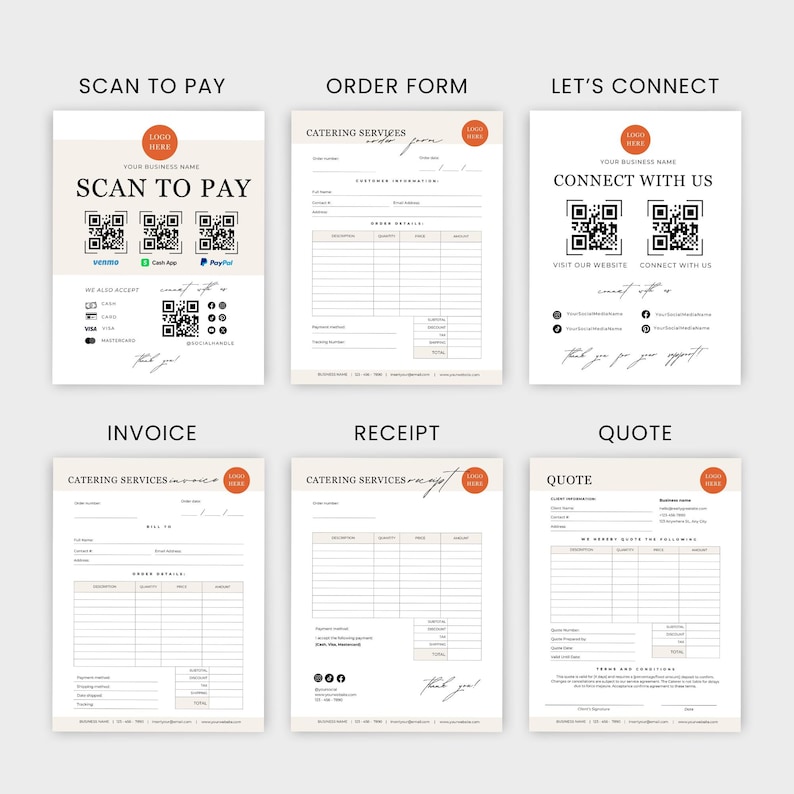 Catering Service Template Bundle, Editable Catering Business Forms ...