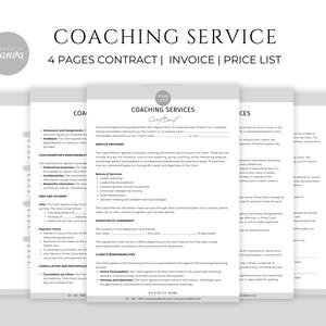 Life Coaching Contract Template, Life Coach Agreement, Mentoring Services, Coaching Business Templates, Coaching Forms, Coaching Agreement