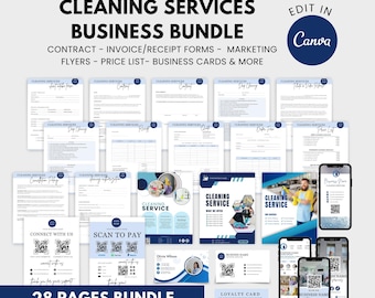 Cleaning Service Template Bundle, Editable Cleaning Business Forms, Cleaning Business Bundle, Cleaning Forms, Cleaning Business cards, flyer