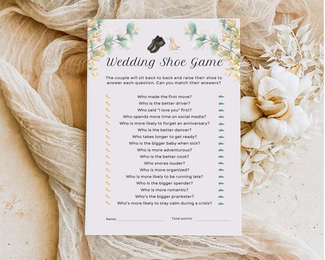 EDITABLE Wedding Shoe Game, Wedding Shoe Game, Bridal Shower Game ...