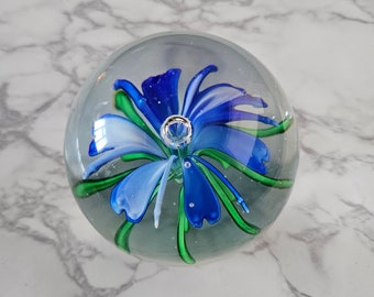 Beautiful Blue Flower Paperweight