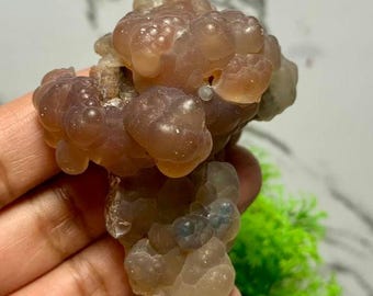 Calcédoine botryoïde, calcédoine de cristal, sisplay, poids de confettis chrysocolle (59 g) petit