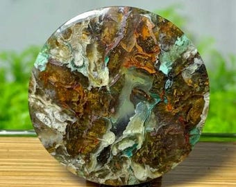 Multycolor native copper in Chalcedony ll Chrysocolla copper ll cabochon size 28x28x4,5mm