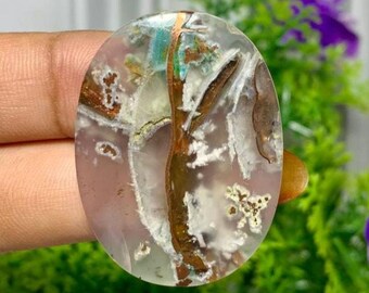 Chrysocolla copper on chalcedony ll Jewellery pendant ll cabochon gemstone size(35,4x26,7x5,2)