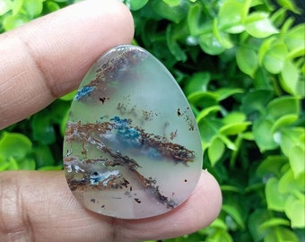 Chrysocolla genuine copper with chalsedony || Chrysocolla native copper quartz with the size (35,3x28,2x5,5mm)