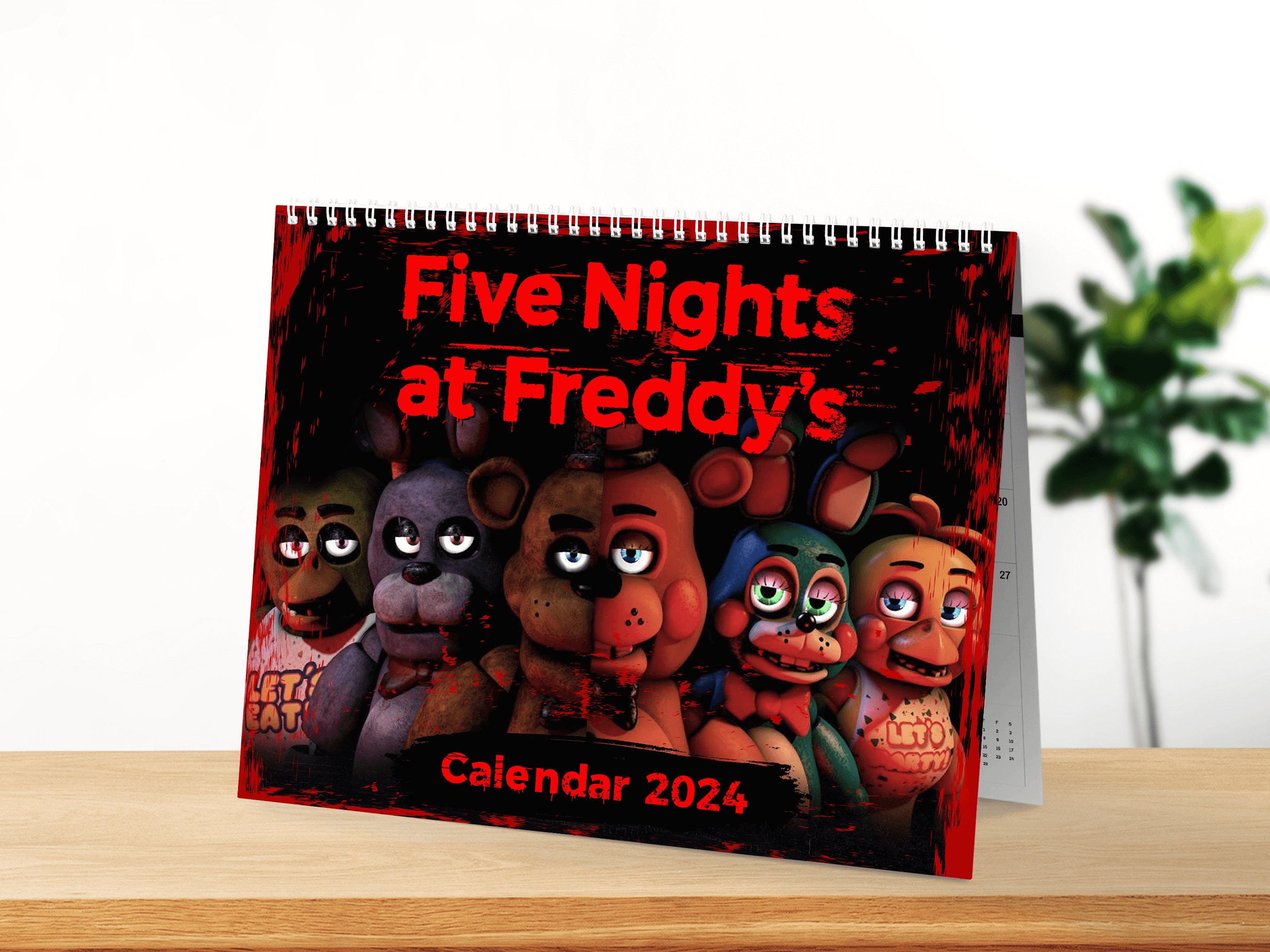 Desktop Calendars 2024 Five Nights at Freddy's sold by Valet Celestial
