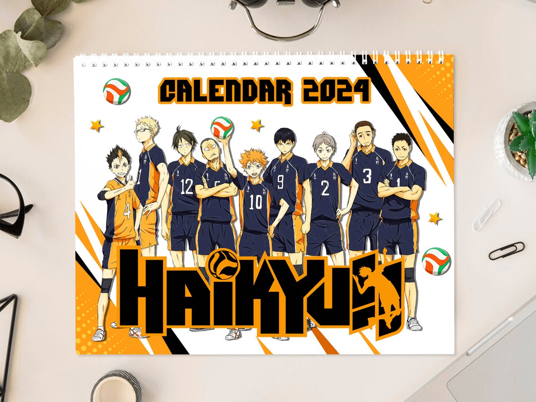 Desktop Calendars 2024 Haikyuu Decoration Planner Aesthetic Gift for