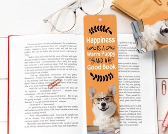 Corgi Dog Metal Bookmark with Ruler Pet Animal Bookmarks for Teens Book Lovers Readers Decoration On Graduation Christmas Birthday Gifts